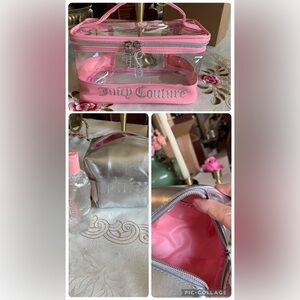 Juicy Couture Metallic Silver and Pink Pouch bundle